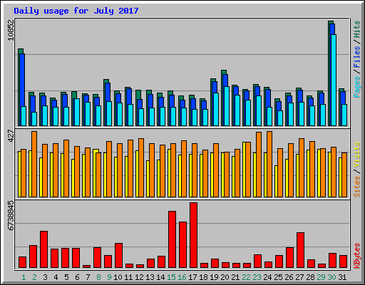 Daily usage for July 2017