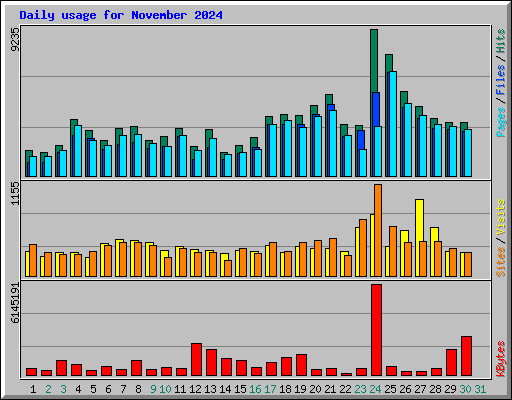 Daily usage for November 2024