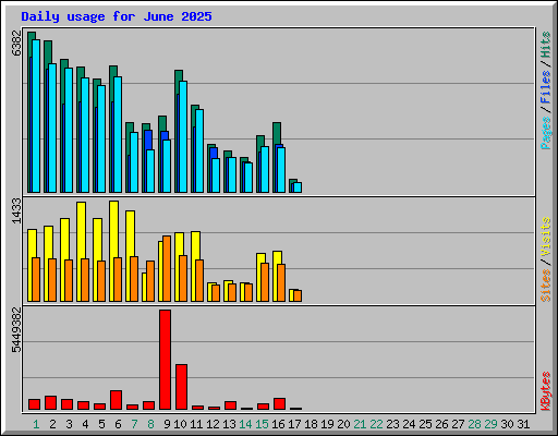 Daily usage for June 2025