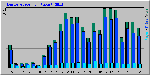 Hourly usage for August 2012