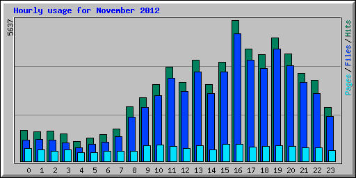 Hourly usage for November 2012