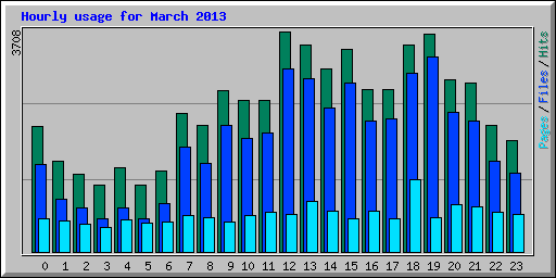 Hourly usage for March 2013