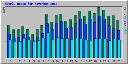 Hourly usage for November 2013