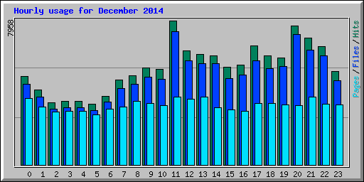 Hourly usage for December 2014