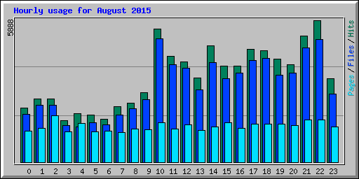 Hourly usage for August 2015