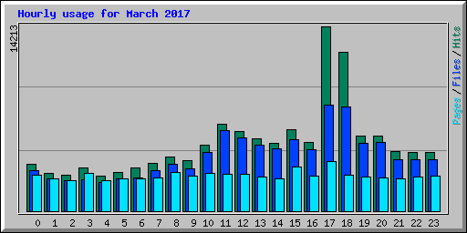 Hourly usage for March 2017