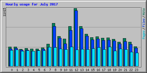 Hourly usage for July 2017