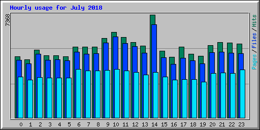 Hourly usage for July 2018