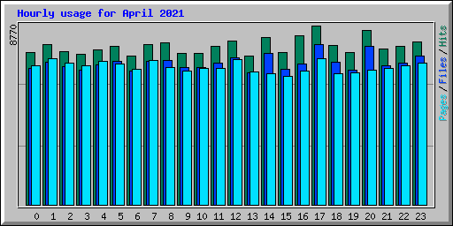 Hourly usage for April 2021