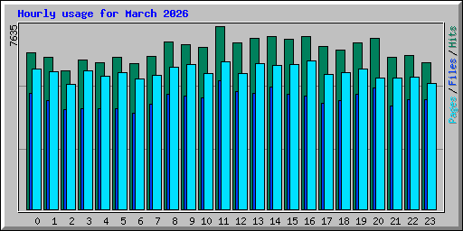 Hourly usage for March 2026